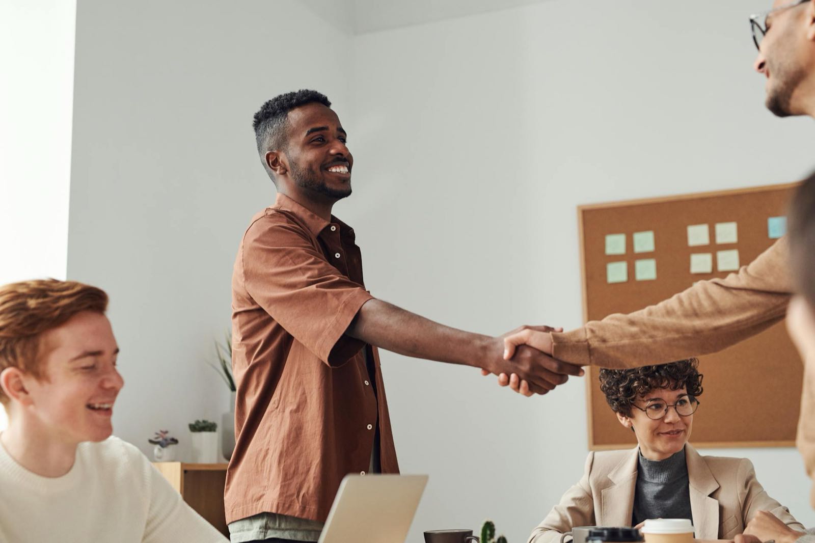 Handshake welcoming a new employee